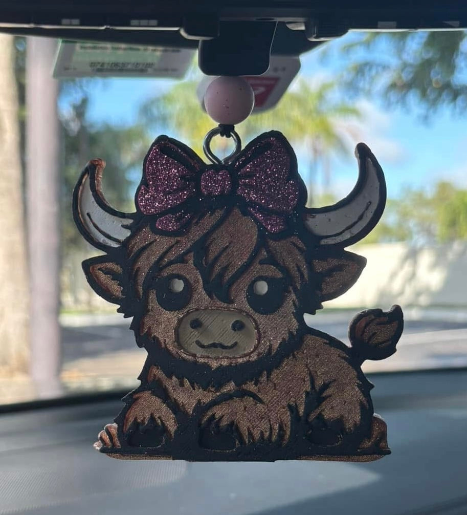 Highland cow bow Freshie